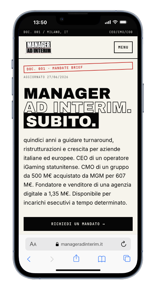 Manager ad Interim
